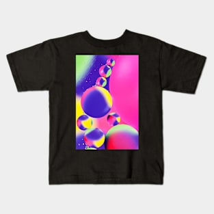 Colorful close up of oil drops in water Kids T-Shirt